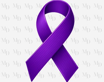 Purple Awareness Ribbon PNG, Instant Download, Sublimation