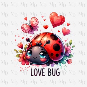 Coccinella Love Bug PNG, clipart Coccinella, Download istantaneo, Digitale, 300 DPI, Design Coccinella