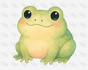 Söt groda och blommor PNG, Clipart, direktnedladdning, barnrumsgrodadesign, T-shirtdesign, sublimering, grön groda