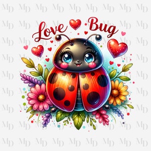 Coccinella Love Bug PNG, clipart Coccinella, Download istantaneo, Digitale, 300 DPI, Design Coccinella