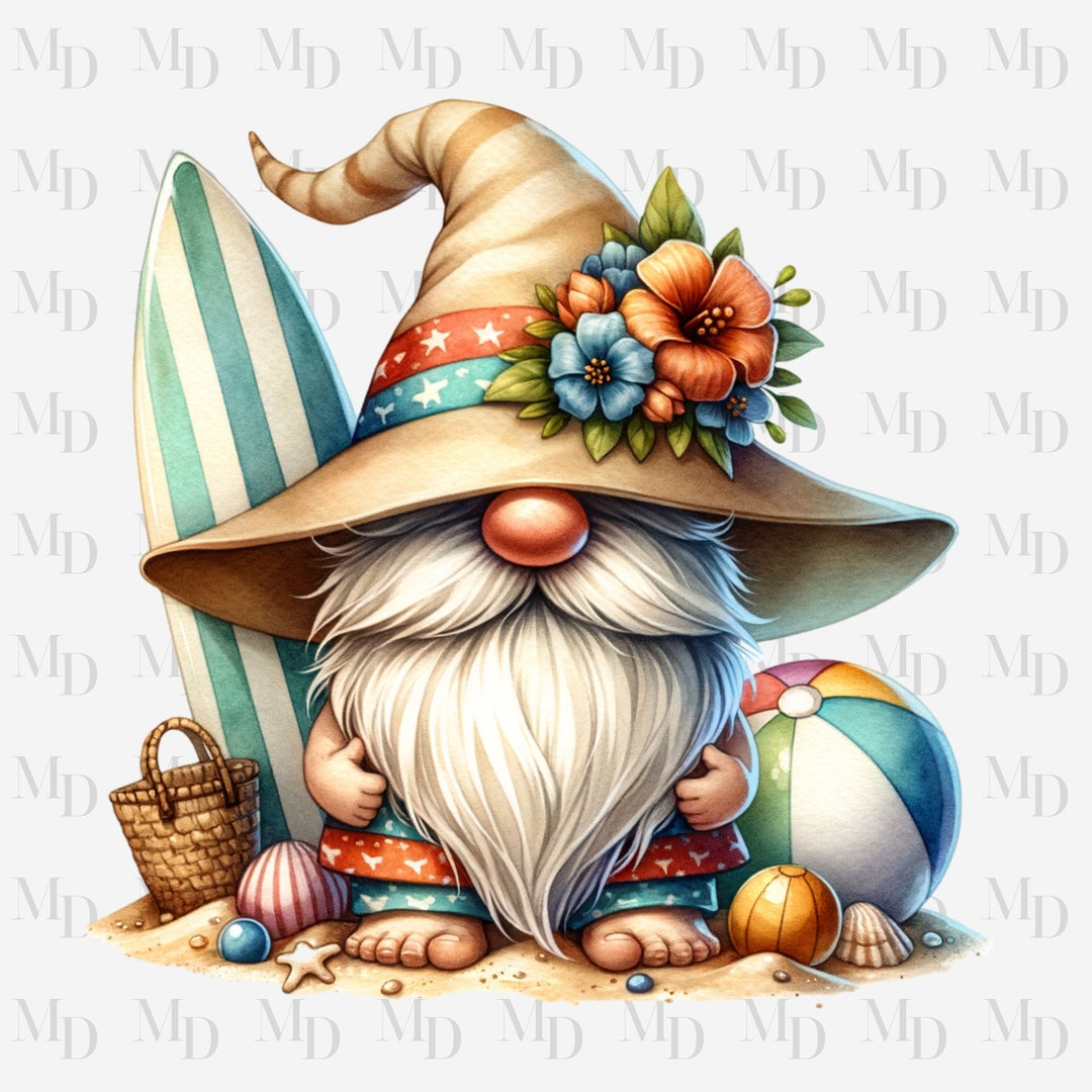 Gnome Beach PNG, Instant Download, Summer Clipart, Sublimation - Etsy