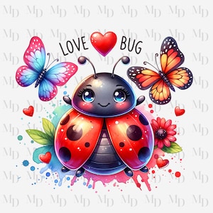 Coccinella Love Bug PNG, clipart Coccinella, Download istantaneo, Digitale, 300 DPI, Design Coccinella