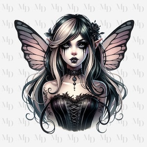 Hada gótica PNG, Imágenes Prediseñadas, Descarga instantánea, Diseño de hadas, Descarga digital, Sublimación, PNG gótica