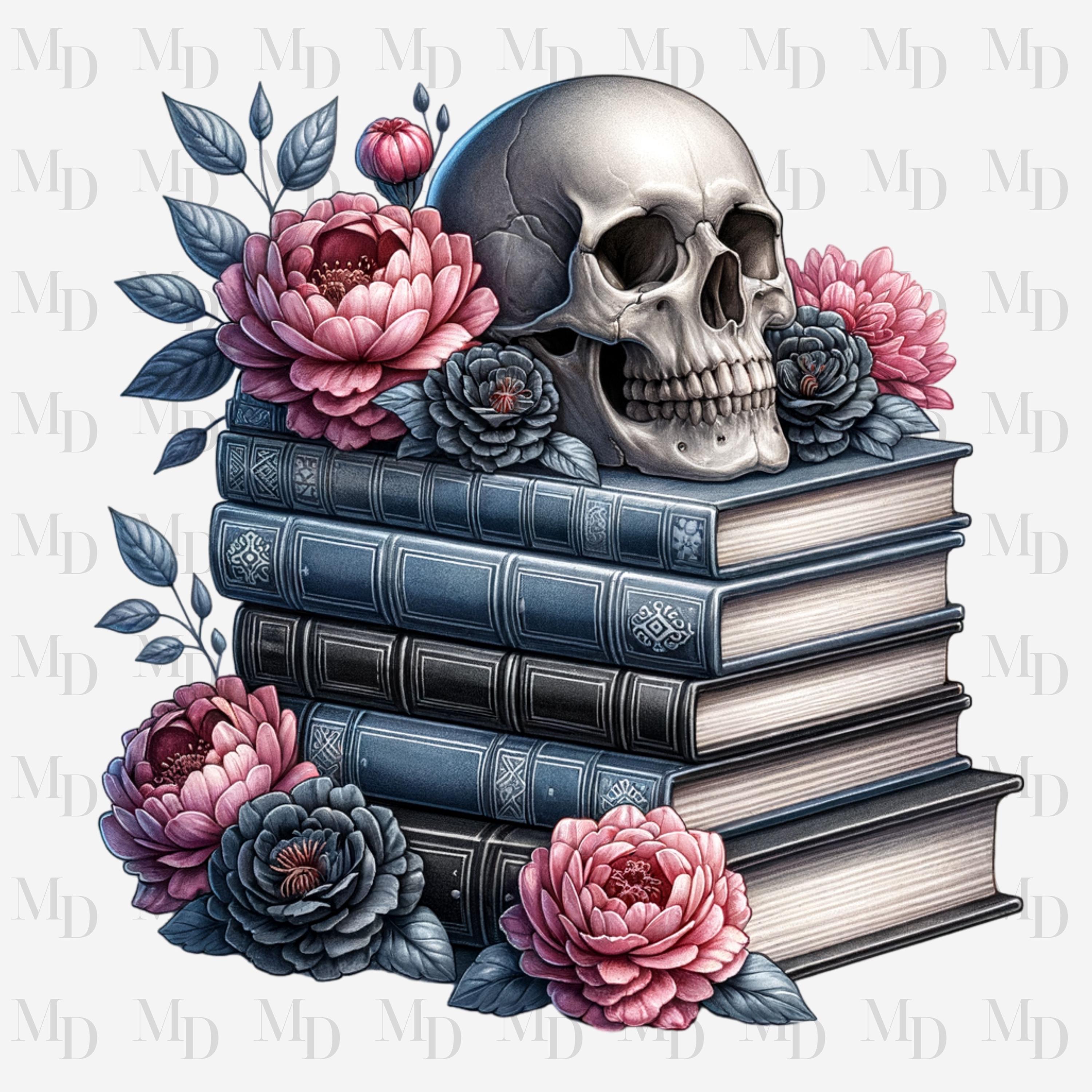 Skull With Book Png - Etsy