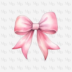 Rosa Schleife PNG, Instant Download, Clipart, Coquette Design, Aquarell, große Schleife