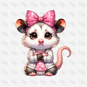 Unglücklich Opossum PNG, Opossum Clipart, Sofort Download, Sublimation, süßes unglückliches Opossum
