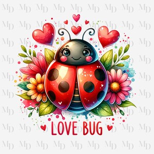 Coccinella Love Bug PNG, clipart Coccinella, Download istantaneo, Digitale, 300 DPI, Design Coccinella