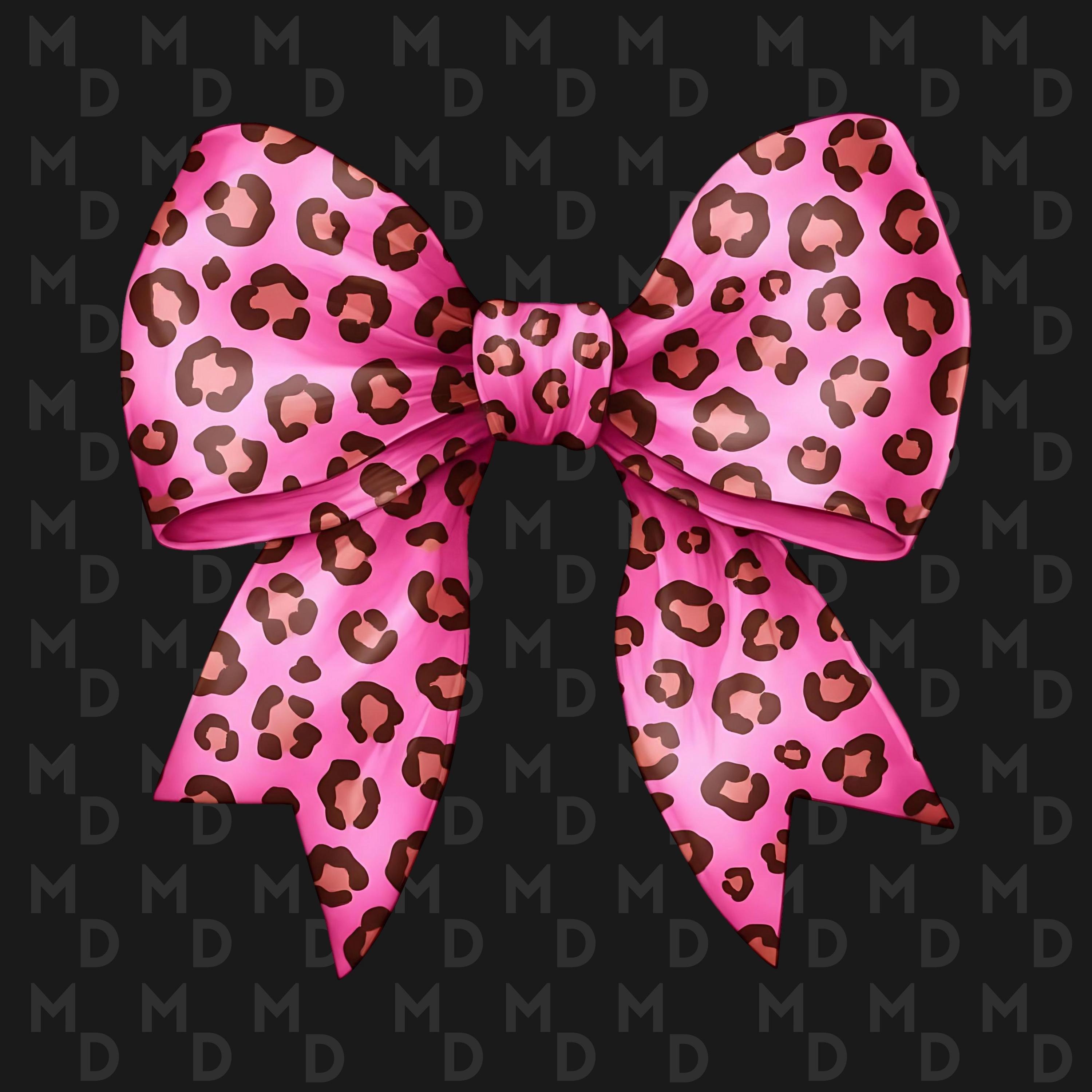 Pink Leopard Print Big Bow PNG, Sublimation, Digital Download, Clipart ...