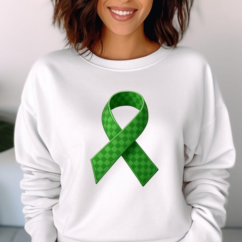 Green Checkered Awareness Ribbon PNG, Instant Download, Sublimation - Etsy