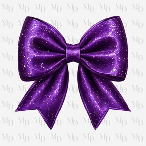 Purple Sparkle Bow PNG, Instant Download, clipart, Coquette Design, Watercolor, Big Bow, Sparkles