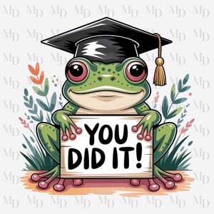 Sapo de formatura PNG, Graduação, Sapos, Sublimação, Clipart, Design digital, Design de celebração, Download instantâneo