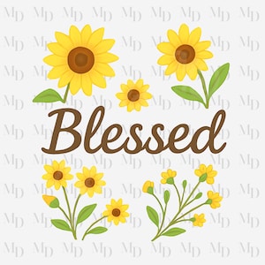 Gesegnete Sonnenblume PNG, Natur PNG, Sofortiger Download, Sublimation, T-Shirt-Design, digitaler Download, Blumen