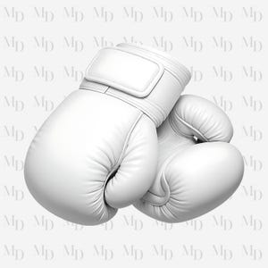 Gants de boxe blancs PNG, Téléchargement instantané, Sublimation, Sport, Sensibilisation