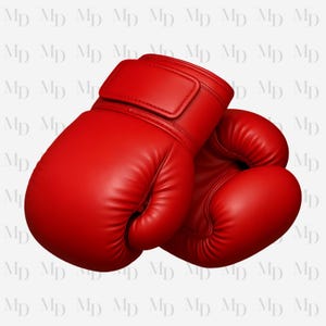 Guantes de boxeo rojos PNG, descarga digital instantánea, sublimación, concienciación