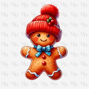 Christmas Gingerbread Man PNG, Instant Download, Digital, Christmas Design, Cute Gingerbread Man