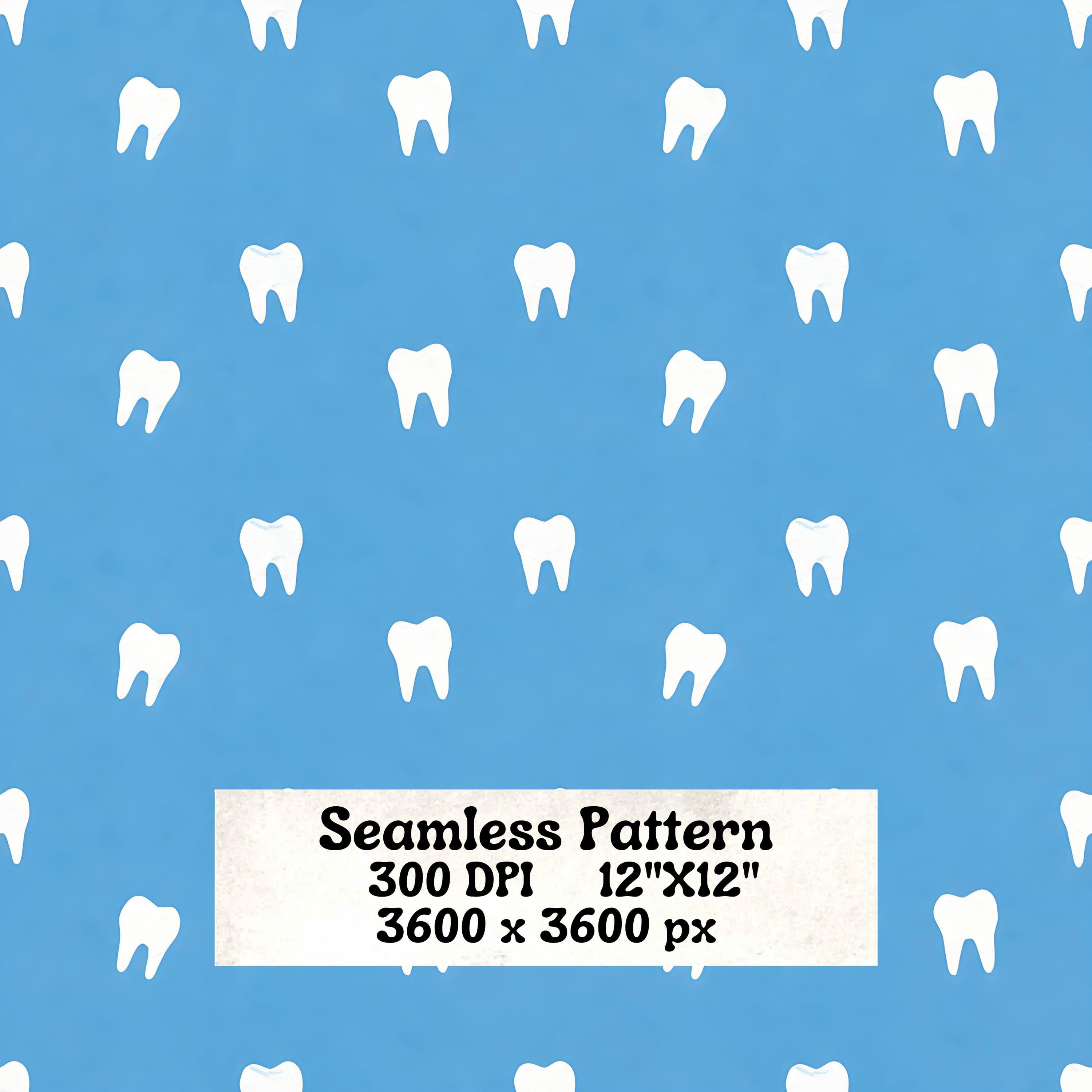 Tooth Seamless Pattern PNG, Blue and White, Teeth, Dentist, Dental ...