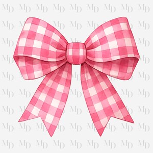 Pink Checkered Bow PNG, Sublimation, Digital Download, Instant Download, Clipart, Coquette Design, Big Bow