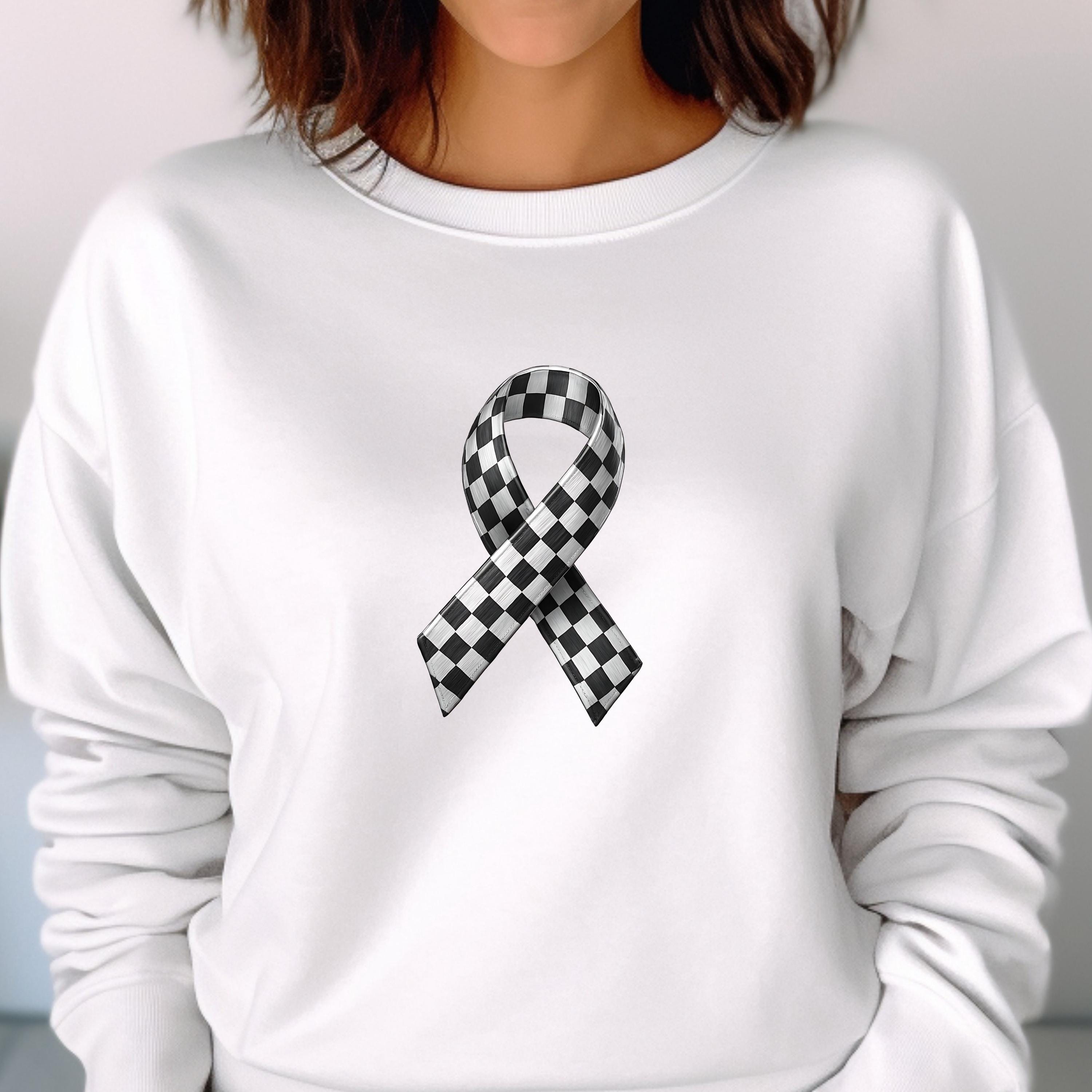 Black and White Checkered Awareness Ribbon PNG, Instant Download ...