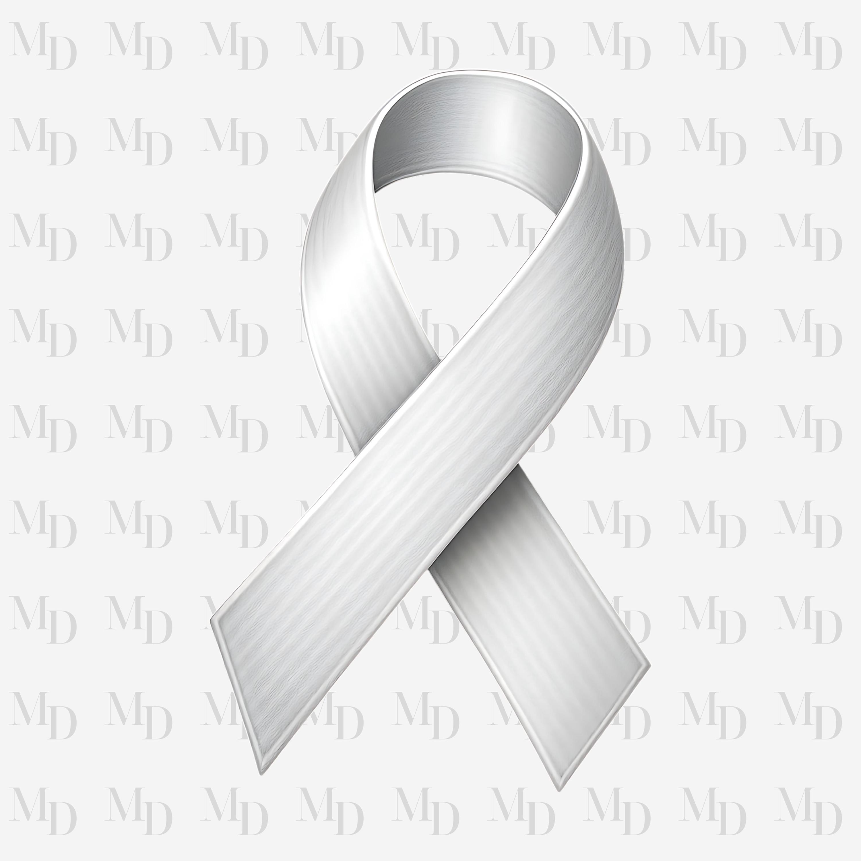 White Awareness Ribbon PNG, Instant Download, Sublimation - Etsy