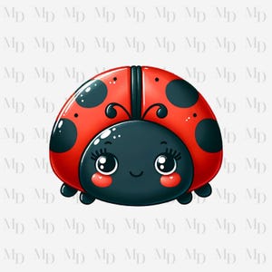 Coccinella carina PNG, Clipart coccinella, Download immediato, Digitale, 300 DPI, Design coccinella, Design a sublimazione