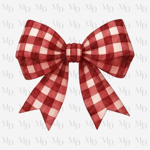 Op de afbeelding: Een grote, decoratieve strik met een rood-wit geblokt patroon. De strik is in het midden geknoopt en heeft lange, vloeiende uiteinden. Een klassiek ontwerp, geschikt voor diverse knutselwerken en decoraties.