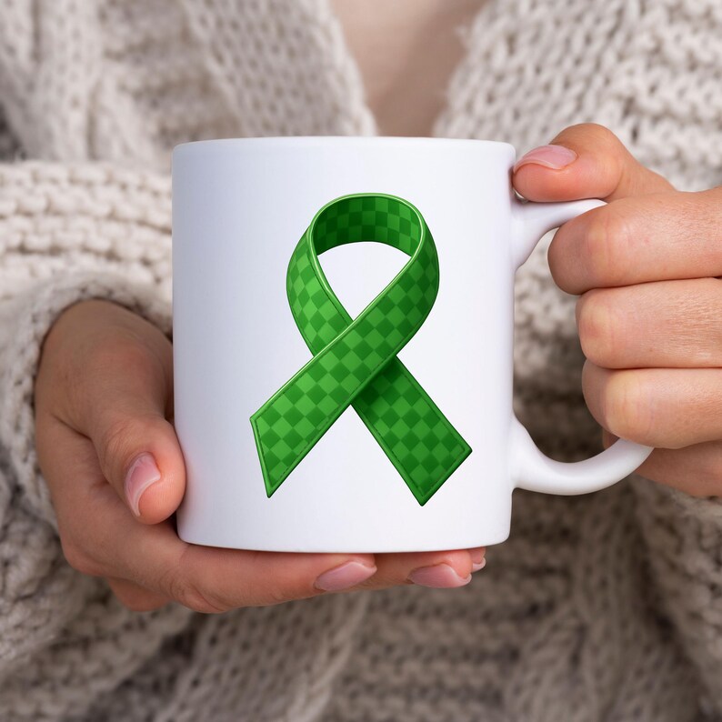 Green Checkered Awareness Ribbon PNG, Instant Download, Sublimation - Etsy