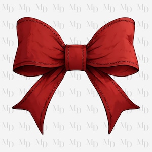 Country Red Bow PNG, Download immediato fiocco di Natale, fiocco di San Valentino, sublimazione, clipart, design Coquette, acquerello, fiocco grande