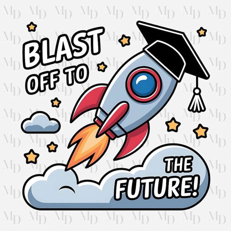 Graduation Rocket PNG, Kid Graduate, Sublimation, Clipart, Digital ...