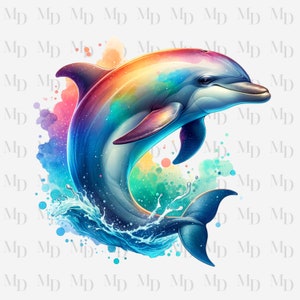 Tropischer Delfin PNG, Clipart, Sofortiger Download, Digitaler Download PNG, Delfin-Design, Meer, Strand, Sommer, Sea Life