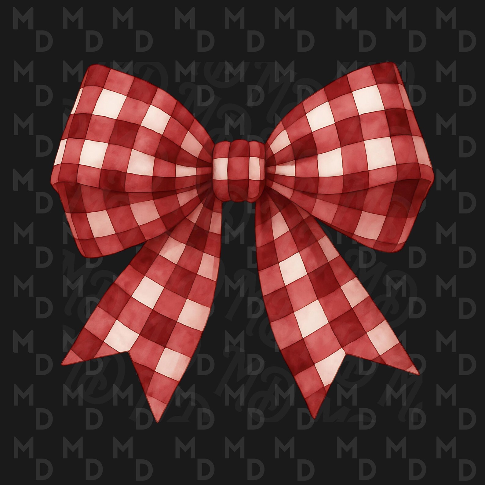 Maroon Checkered Bow PNG: Coquette Clipart, Sublimation Design (digital ...