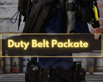 FiveM complete Duty Belt Package, hip holsters for Gta 5 RP servers, Male & Female compatible