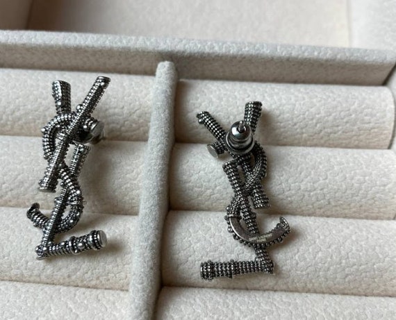 Yves Saint Laurent Metal Stud Earrings 35mm - image 1