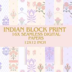 Indian Digital Seamless Pattern | Islamic Geometric Patterns | Bohemian Designs |  Digital Paper Bundle | Printable - Instant Download