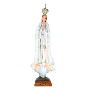 Our Lady of Fatima with glass eyes 17.72 inches - 45 cm