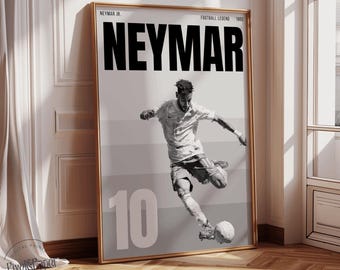 Neymar Jr. Fussball Poster: Fussball (Digitaler Download A3 Grösse 320 DPI)
