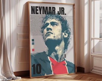 Neymar Jr. Fussball Poster: Fussball Wanddekoration (A3 Digital Download)