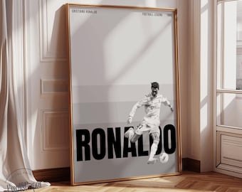 Cristiano Ronaldo Poster: CR7 Black & White Football Art (Digital Download A3)
