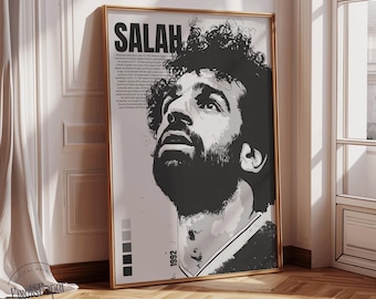 Mohamed Salah Art Print: Black And White Soccer Wall Decor (A3 Digital Download)