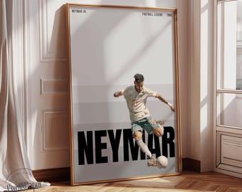 Neymar Jr. Fussball Poster: Fussball Wanddekoration (A3 Digital Download)
