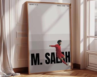 Mohamed Salah Art Print: Black And White Soccer Wall Decor (A3 Digital Download)