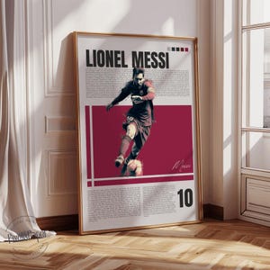 Lionel Messi poster Argentinië: kunst aan de muur voetballegende (digitale download A3)