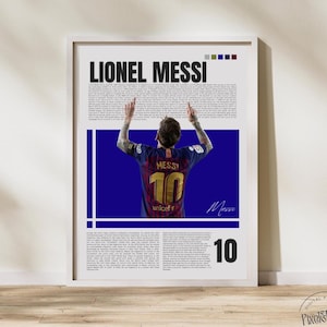 Póster de Lionel Messi: leyenda del fútbol argentino, arte mural, impresión de jugador de fútbol, regalo para fans de Messi, decoración deportiva.