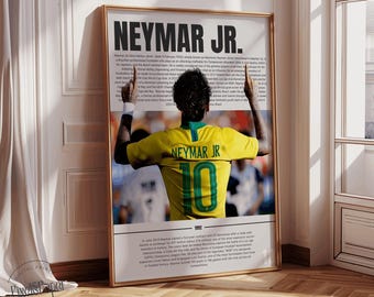 Neymar Jr. Fußball Poster: Fußball Kunstdruck (A3 Digital Download)