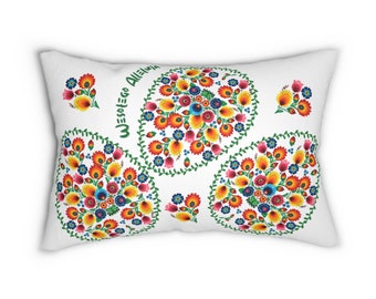 Polish Folk Easter Full Lumbar Pillow