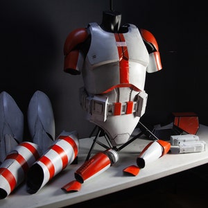 finished and painted set of armor for ROTS - Clone Trooper Officer - Ahsoka Style Star Wars Cosplay for 501st Legion