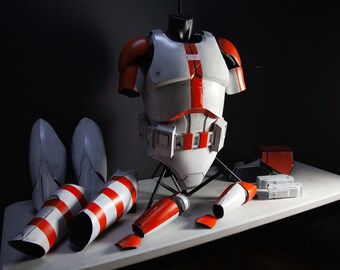 finished and painted set of armor for ROTS - Clone Trooper Officer - Ahsoka Style Star Wars Cosplay for 501st Legion