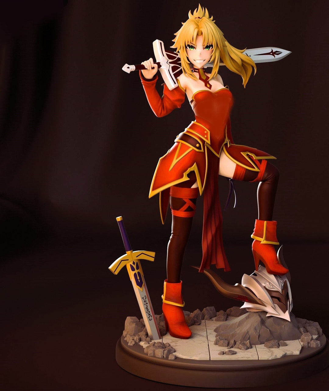 Stl Rouge Stl 3D Swordmaster rouge, fichier pour impression 3D, décoration pour ...