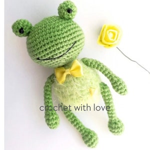 Frog Crochet Pattern, Tutorial PDF in English, Cute Frog, Mindfulness, Gift for Friend, Frog Lovers, Crochet Patters, Digital File