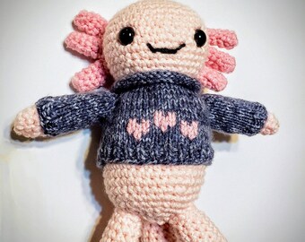 Axolotl con patrones de suéter
