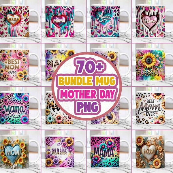 70+ Mama Becher Wrap Bundle Sonnenblumen Becher PNG Sublimation Designs 15 Unze 11 Unze Leopard Floral Mom Life Mug Wrap Muttertag Vorlage Kaffeetasse